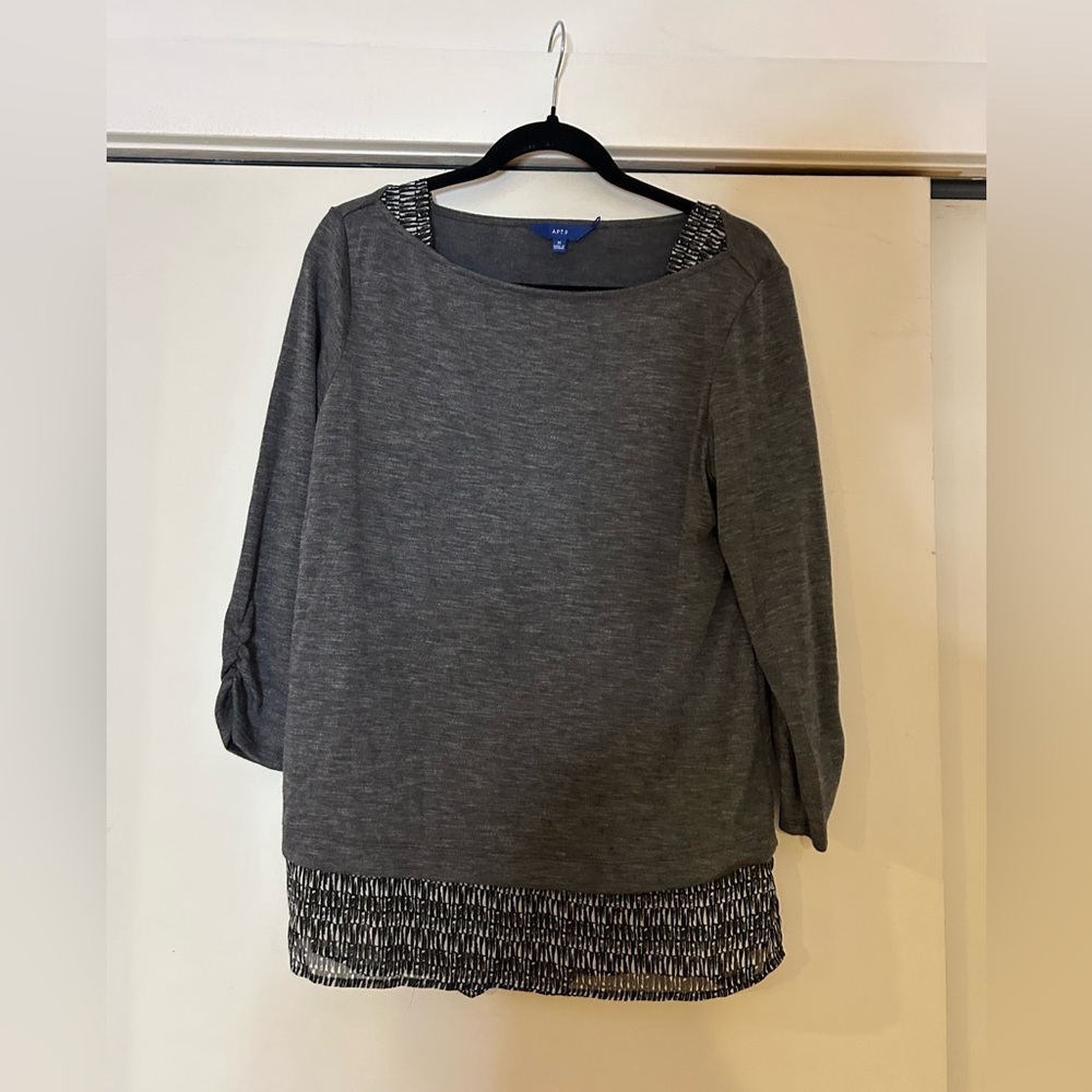 Apt. 9 Charcoal Long Sleeve Top